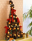 Advent calendar made from fir and pine cones