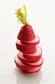 A sliced radish
