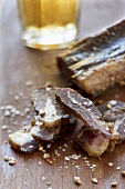 Biltong (dried meat, South Africa), sliced