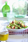 Pasta salad with rocket and tomatoes