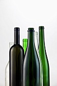 Empty green and clear bottles