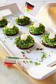 Pumpernickel with chives (football theme)