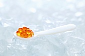 Trout caviar on spoon