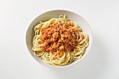 Spaghetti with soya bolognese