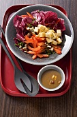 Red pepper and radicchio salad with tofu