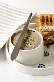 Chicken liver mousse with chives and toast