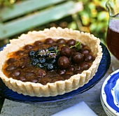 Gooseberry and blueberry tart