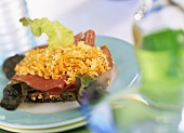 Bündner Fleisch & cabbage & carrot salad on wholemeal bread
