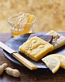 Fruit and nut slices with honeycomb