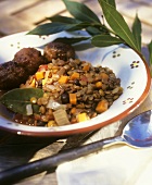 Meatballs with lentils