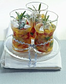 Peperonata soup with feta