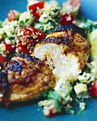 Roast pork with vegetable couscous