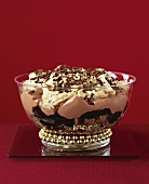Chocolate mascarpone trifle with Armagnac plums