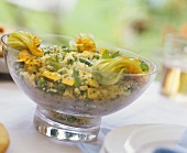 Couscous with courgette flowers