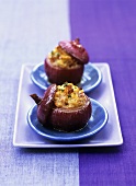 Onions stuffed with marinated goat's cheese