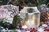 Winter decorations: ice lanterns