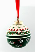 A Christmas bauble (green and white)