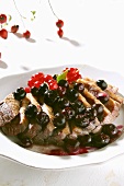 Duck breast with berries