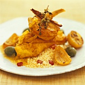Chicken with pickled lemons and couscous