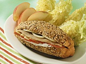 Matje herring and apple on bread roll