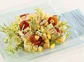 Vegetable salad with apple and cheese