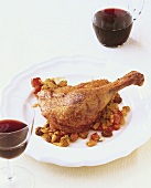 Duck stuffed with cashew nuts