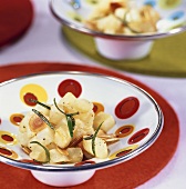 Fried celery with rosemary