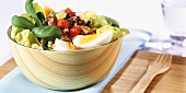 Salad with egg and avocado