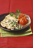 Peppered escalope with tomato