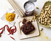 An assortment of spices used in Thai cuisine