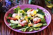 Avocado salad with prawns