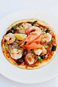 Seafood pizza