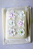 Marzipan cake with fondant flowers
