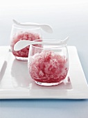 Cranberry granita in glasses
