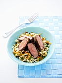 Rice salad with lamb