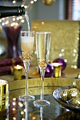 Two glasses of champagne cocktail (Christmas)