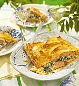 Salmon, spinach and ricotta in puff pastry