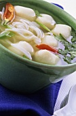 Soup with fish balls and noodles