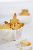 Star-shaped biscuits in paper baking case