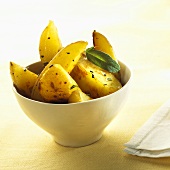 Potato wedges with sage and garlic