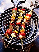 Ratatouille skewers on a barbecue