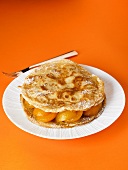 Pancakes with apricots