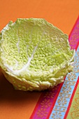 A savoy cabbage leaf