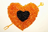 Caviar heart with arrow