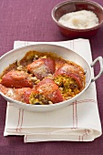 Geröstete Paprika mit Couscous-Füllung