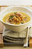 Red lentil soup with tuna