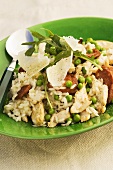 Chicken risotto with peas