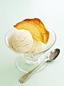 Vanilla ice cream with wafer