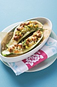 Italian courgette boats with bread stuffing