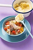 Fish stew with mashed potato